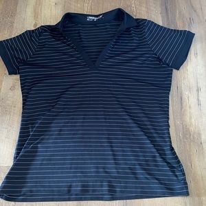 Nike Golf V Neck Pinstripe Stretch Polo, Dri-Fit